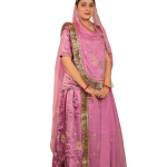 Mauve Pink Aari Sequins Work Poshak | Premium Bamber Satin | Jaipurio Designer Collection